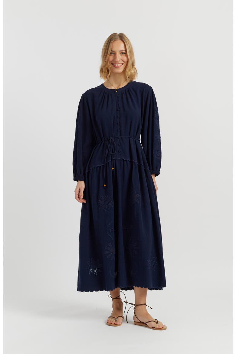 Sienna Linen-Blend Broderie Dress