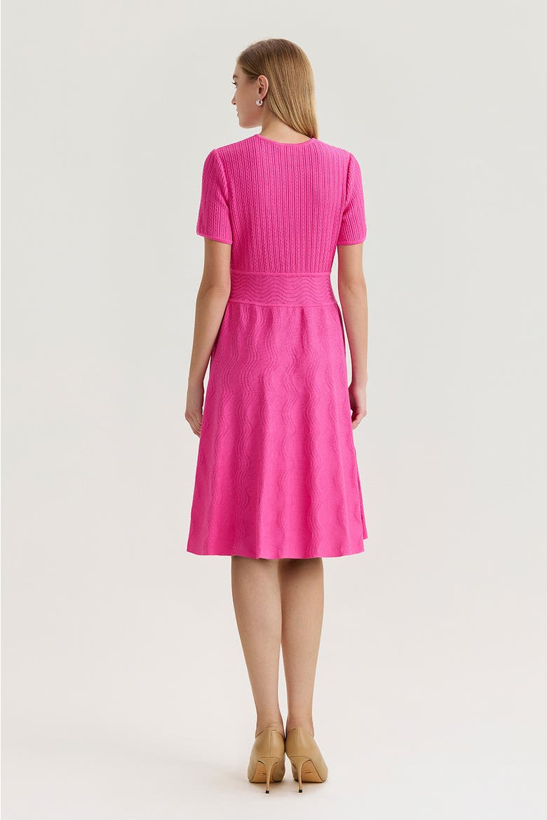 Fit-N-Flare Multi-Stitch Soft Knit Dress