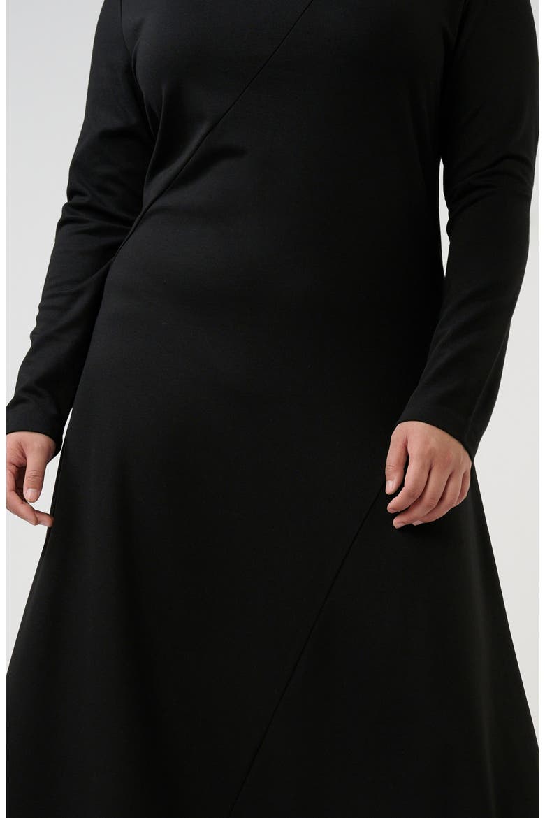 Abagail Asymmetric Hem Midi Sweater Dress