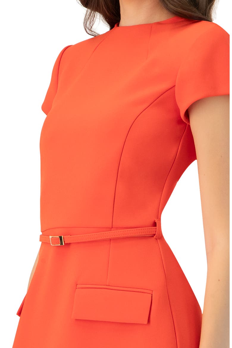Short Sleeve High Neck Dress adn Belt
