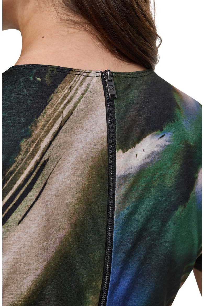 Ruched Front Print Midi Dress