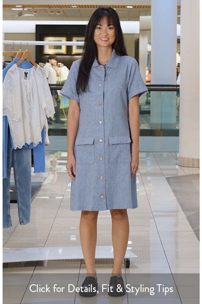 Chambray Cotton & Linen Blend Shirtdress