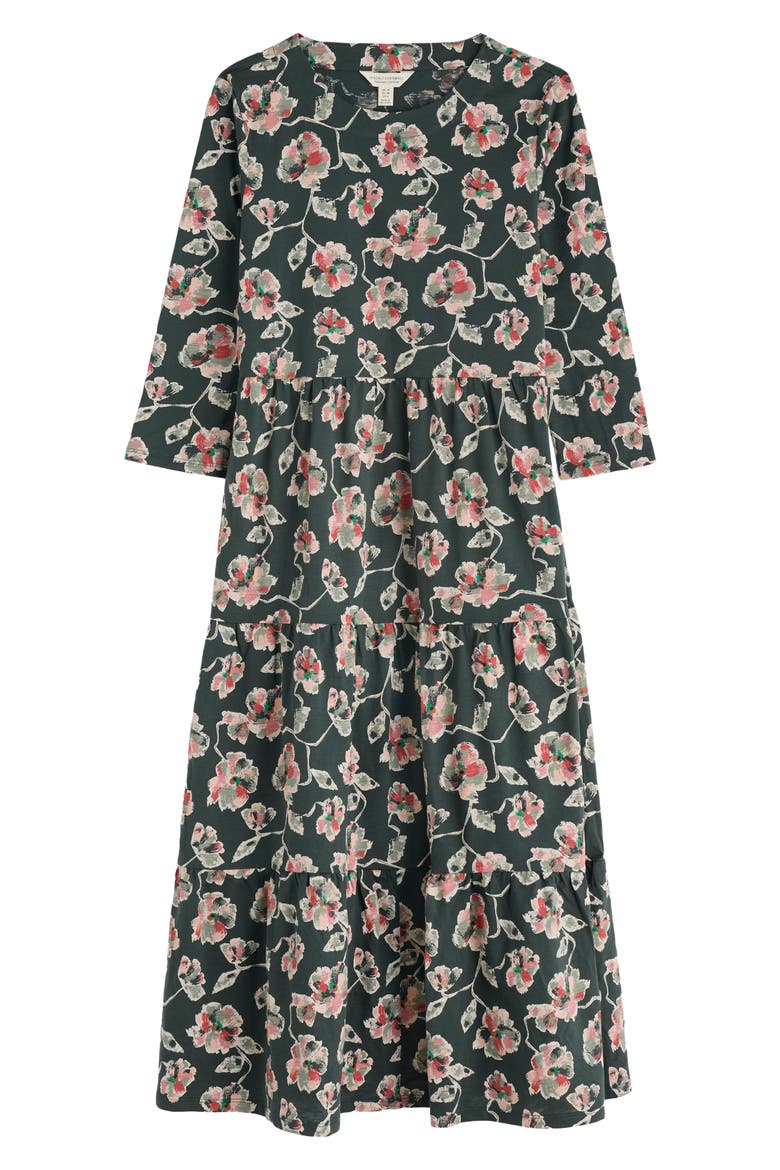 Line Strokes Floral Print Dress