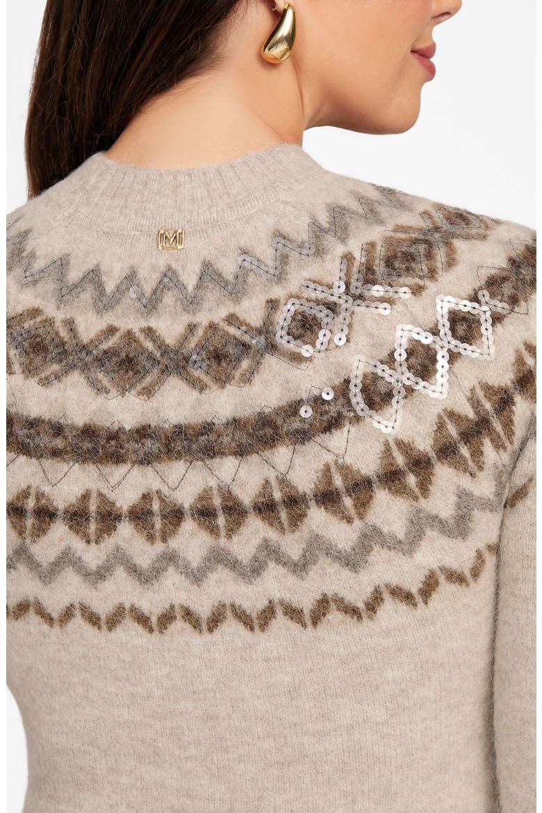 Akila Jacquard Detail Long Sleeve Sweater Dress