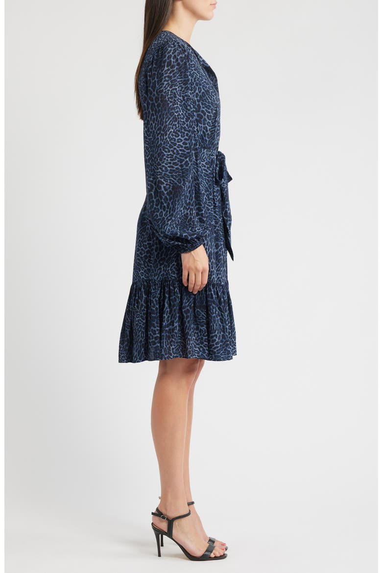 Cheryl Print Ruffle Hem Long Sleeve Dress
