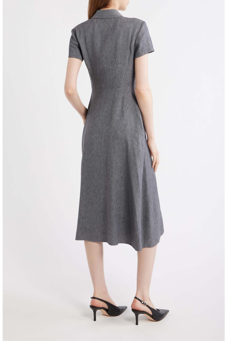 Stretch Linen Blend Shirtdress