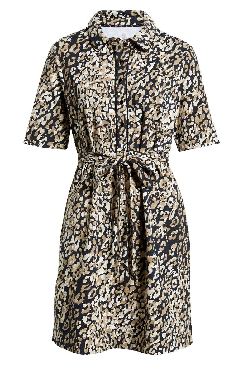 Aubrey Spot Tie Waist Shirtdress