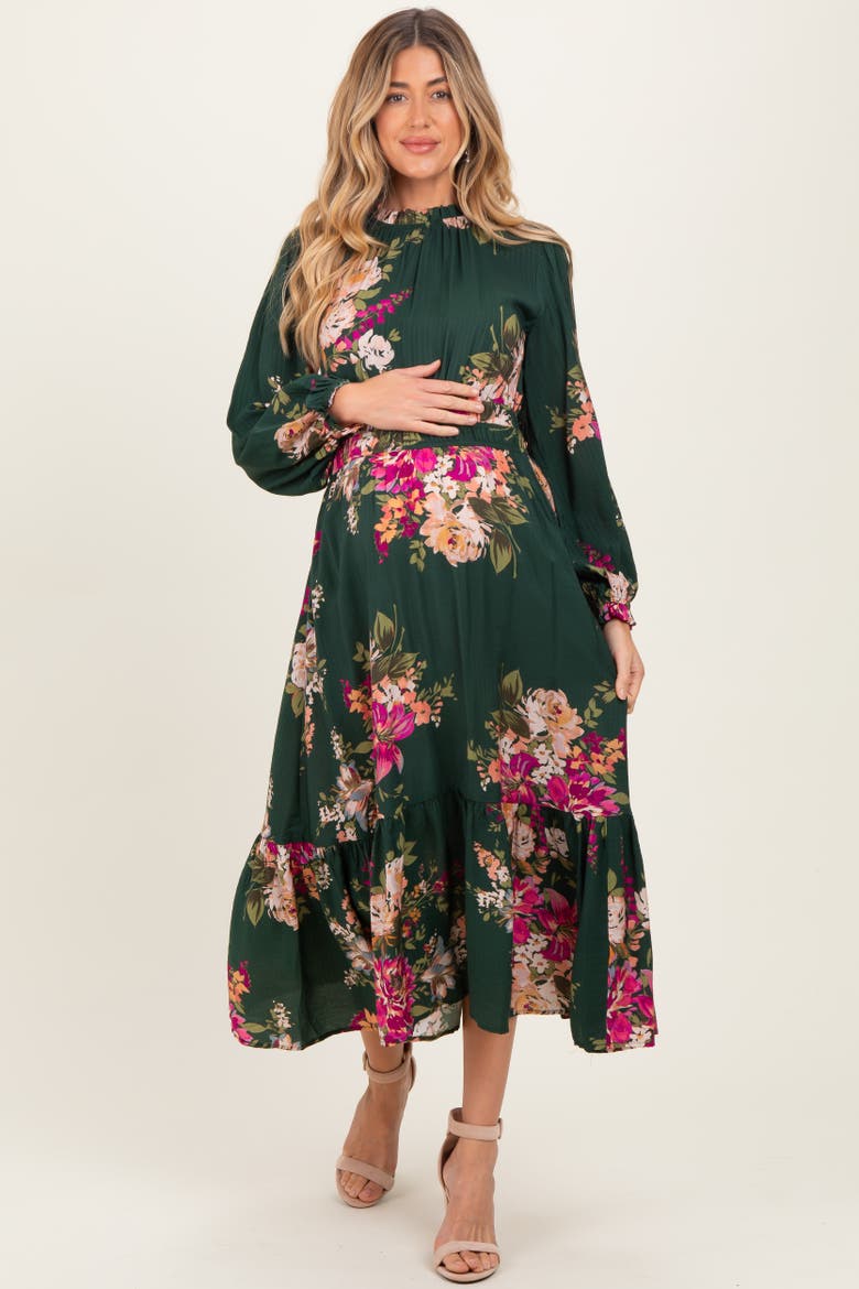 Floral Long Sleeve Midi Dress