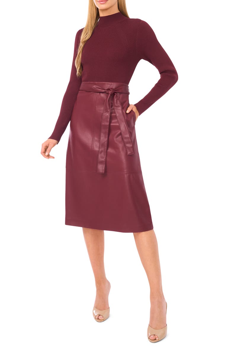 Mixed Media Long Sleeve Dress