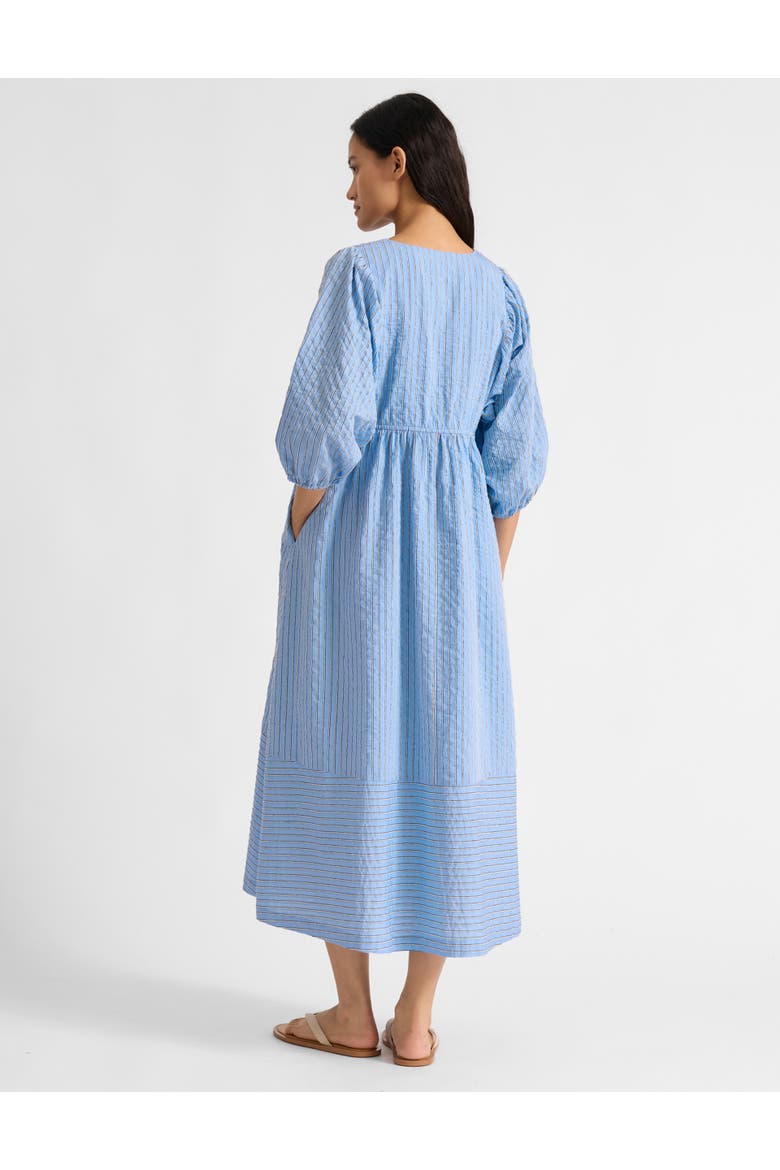 Stripe V-Neck Midi Dress