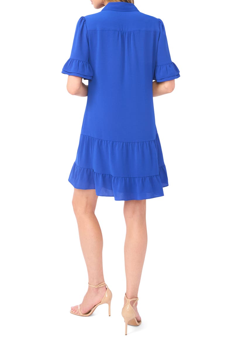 Ruffle Sleeve Mini Shirtdress