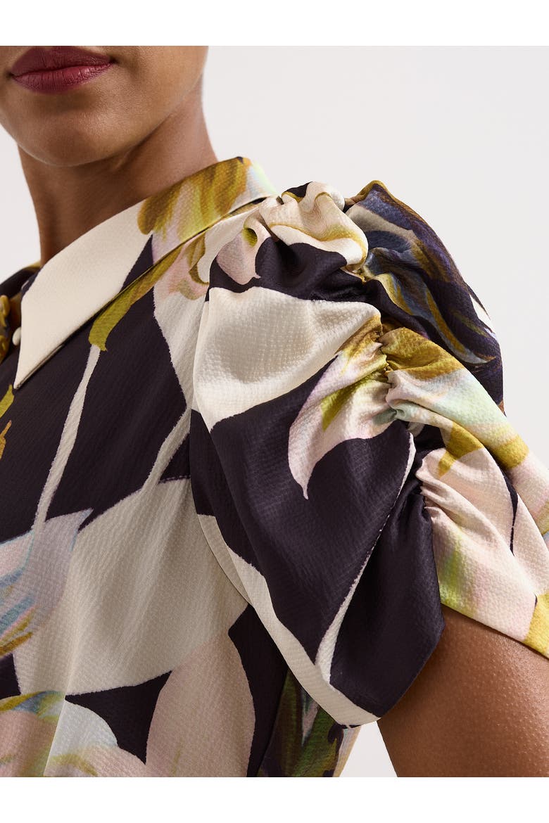 Bella Puff Sleeve Printed Shirt Dress