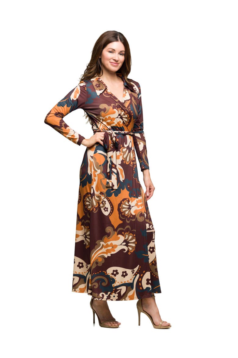 Paisley Belt Waist Maxi Dress