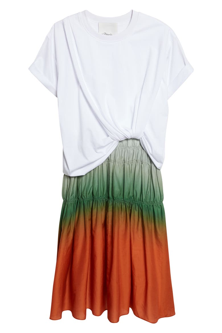 Mixed Media Ombré Midi Dress