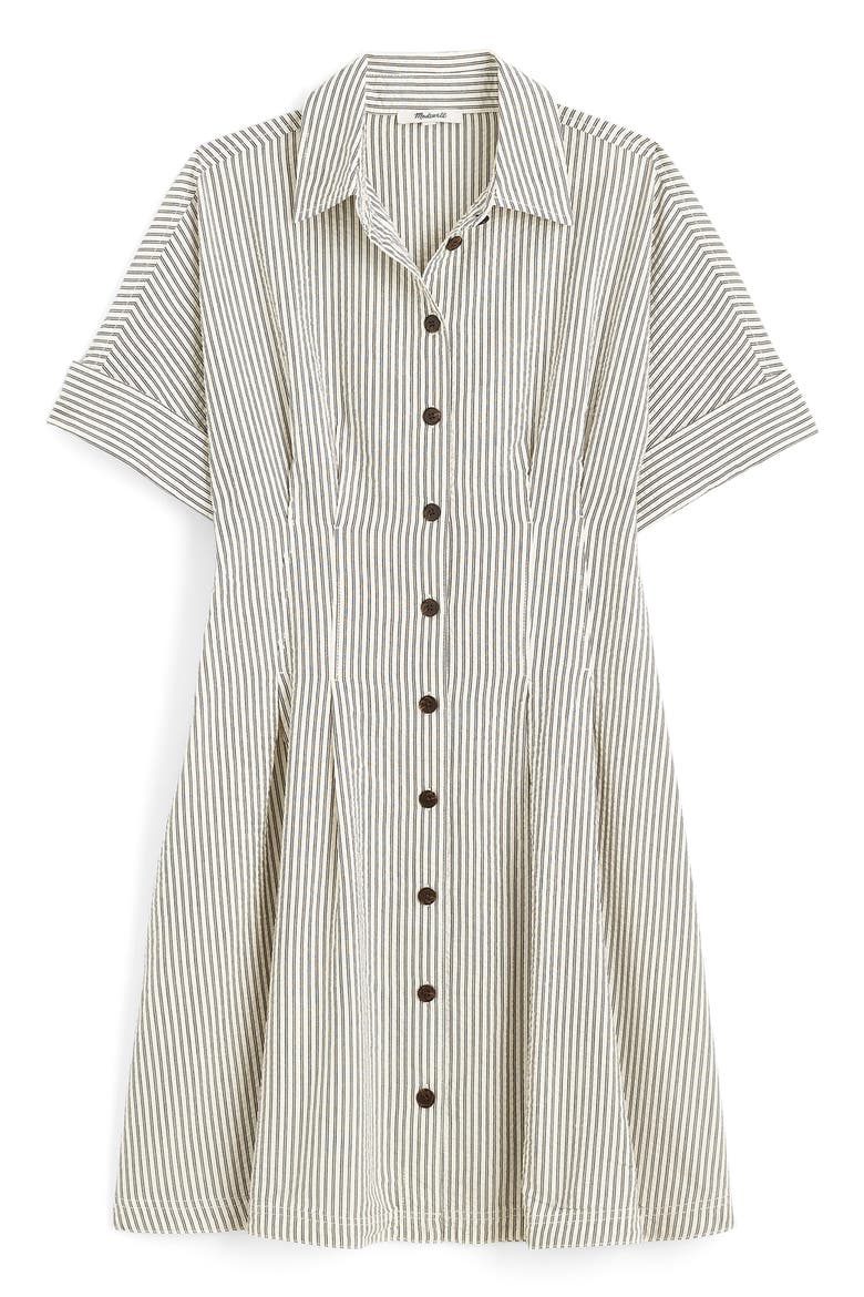 The Perry Stripe Cotton Seersucker Mini Shirtdress