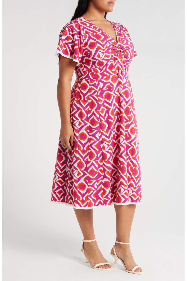 Geo Print Midi Dress