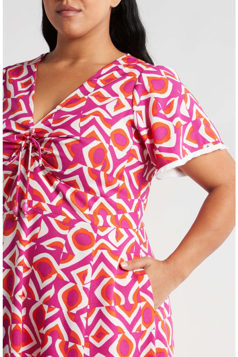 Geo Print Midi Dress