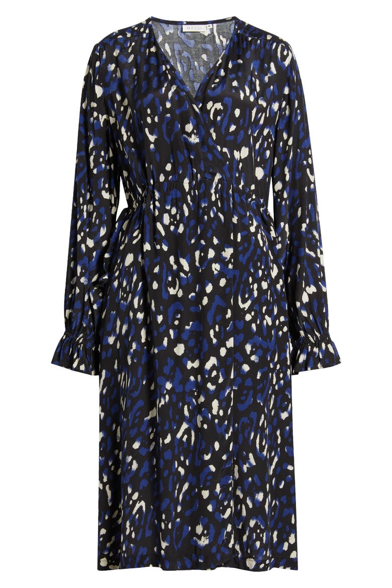 Norin Faux Wrap Long Sleeve Dress