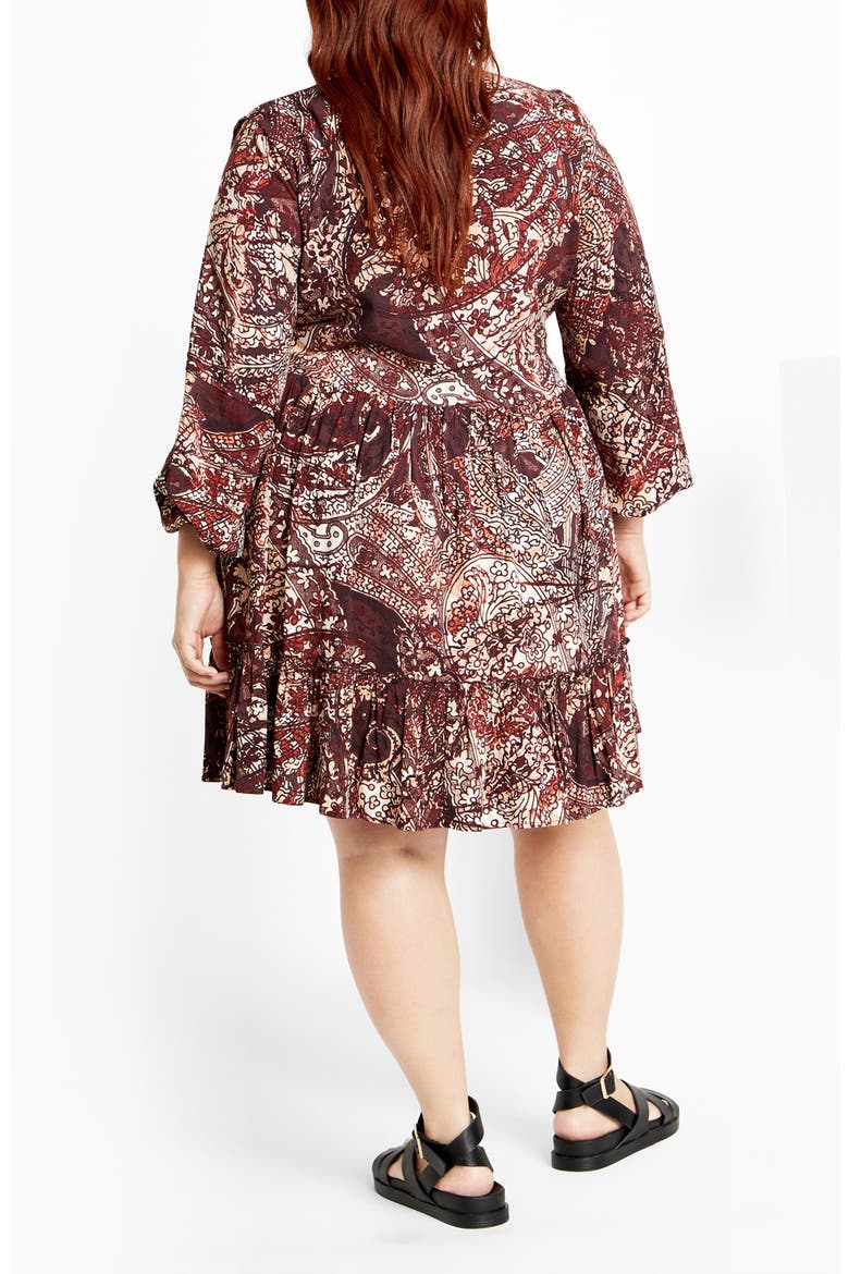 Mira Long Sleeve Paisley Tiered Dress