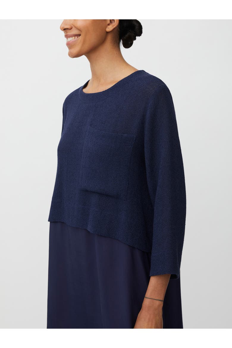 MaNonah 3/4 Sleeve Layered Midi Dress