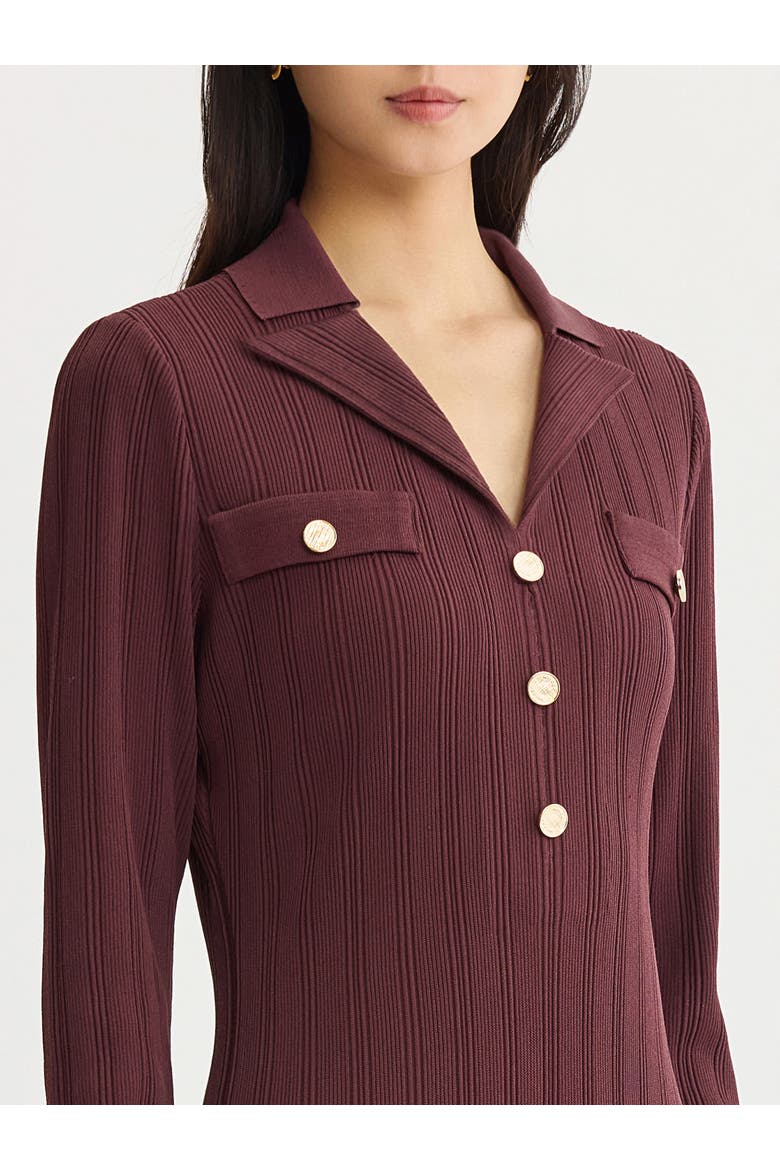 Fit & Flare Soft Ribbed Knit Midi Dress