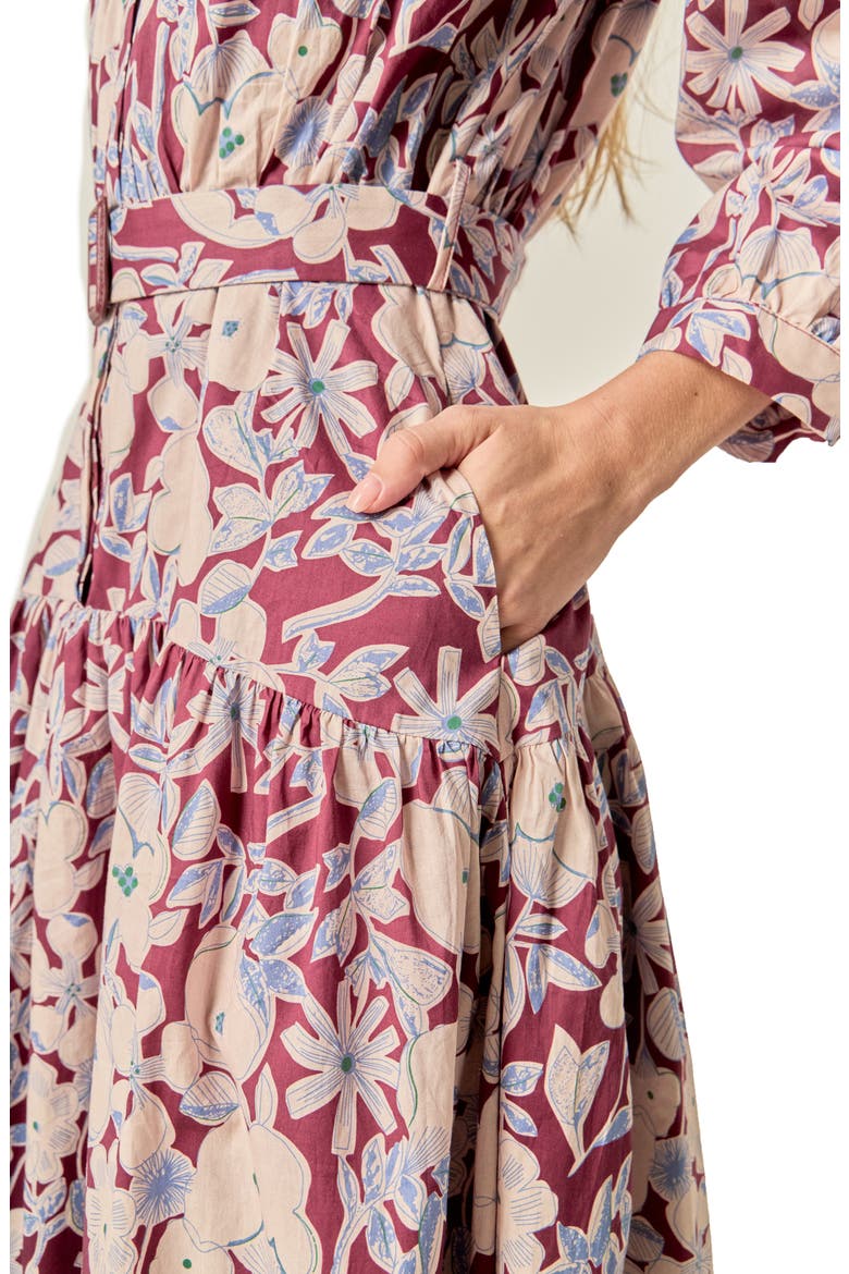 Print Long Sleeve Maxi Dress