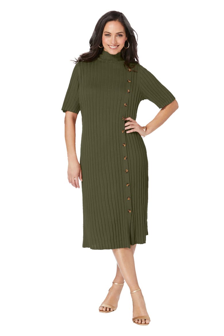 Button Front Sweater Dress