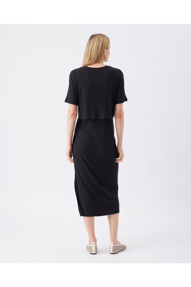 Ivy Rib Nursing Dress Black