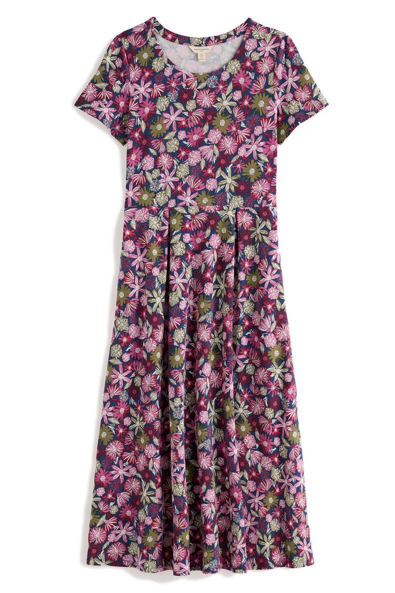 Veronica Floral Stretch Organic Cotton Midi Dress