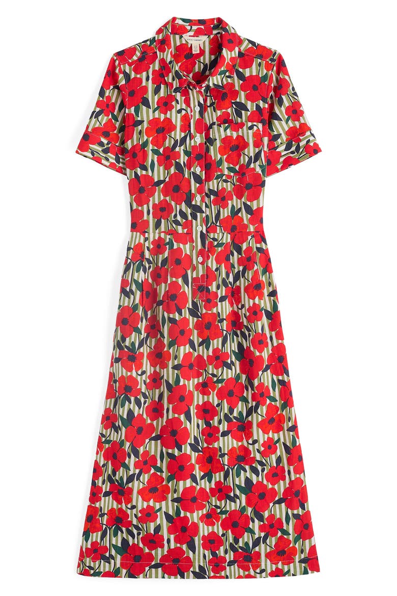 Birch Glade Floral Organic Cotton Midi Shirtdress