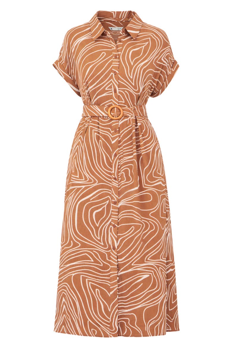 Abstract Swirl Print Relaxed Midi Dress