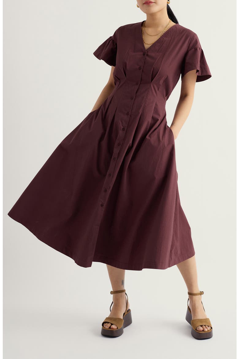 Kerthen Woods Organic Cotton Button-Up Midi Dress