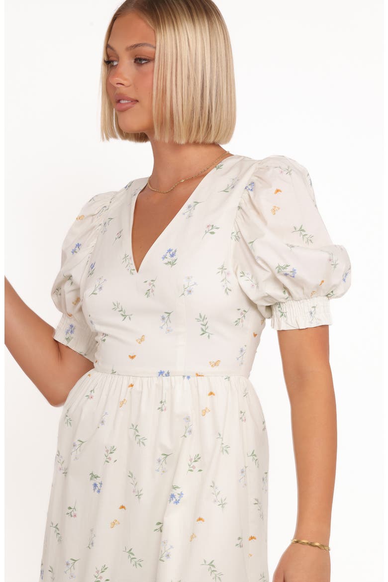 Steele Puff Sleeve Cotton Midi Dress