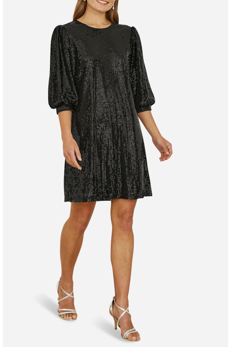 Balloon Sleeve Sequin Mini Dress
