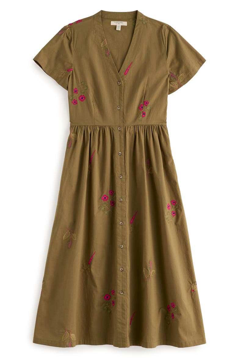 Fowen Embroidered Organic Cotton Midi Dress