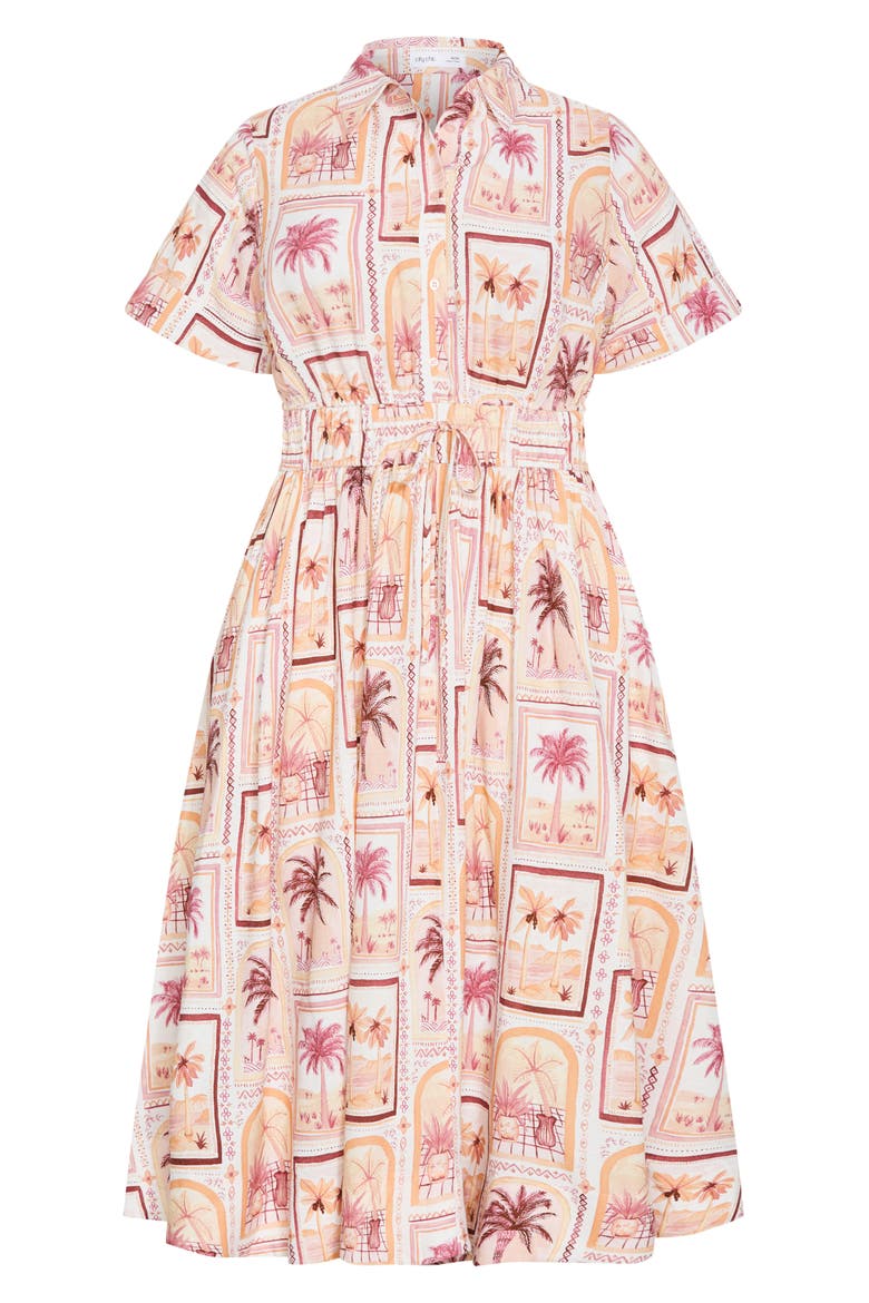 Lana Postcard Print Maxi Shirtdress