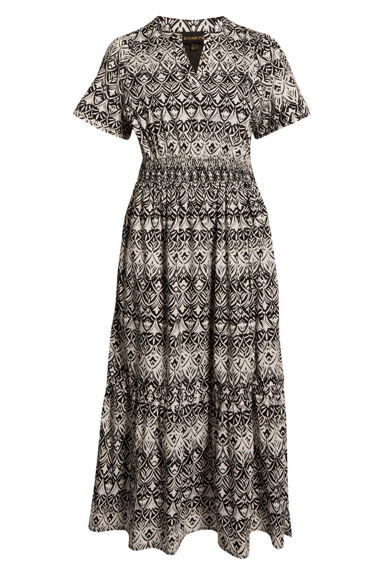 La Palma Floral Belraj Tiered Cotton Maxi Dress