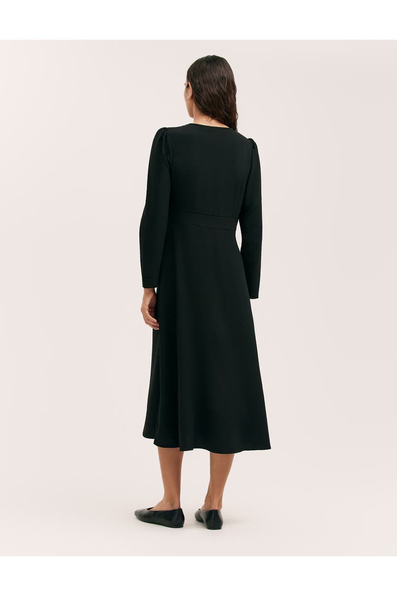 Caprice Long Sleeve Crepe Midi Dress