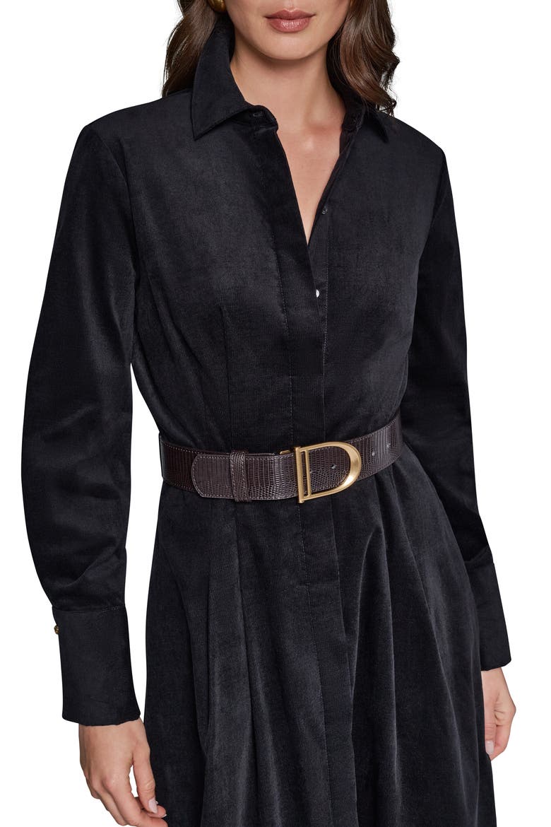Belted Corduroy Midi Shirtdress