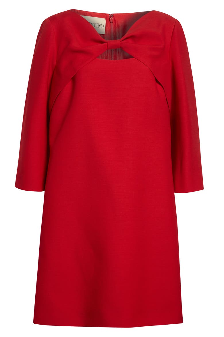Bow Solid Crepe Couture Minidress