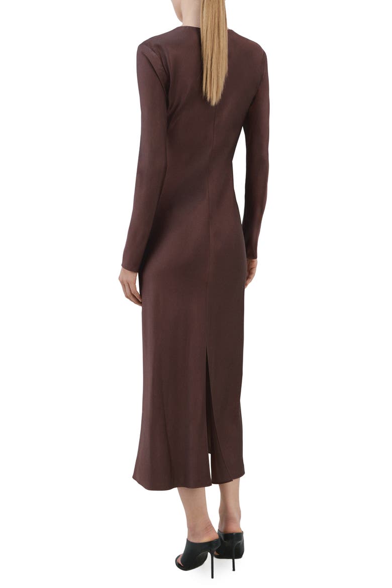 Long Sleeve Satin Midi Dress