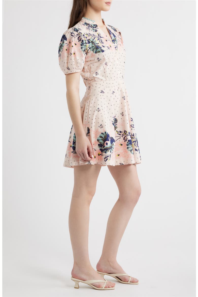Micah Mixed Floral Print Organic Cotton Poplin Minidress