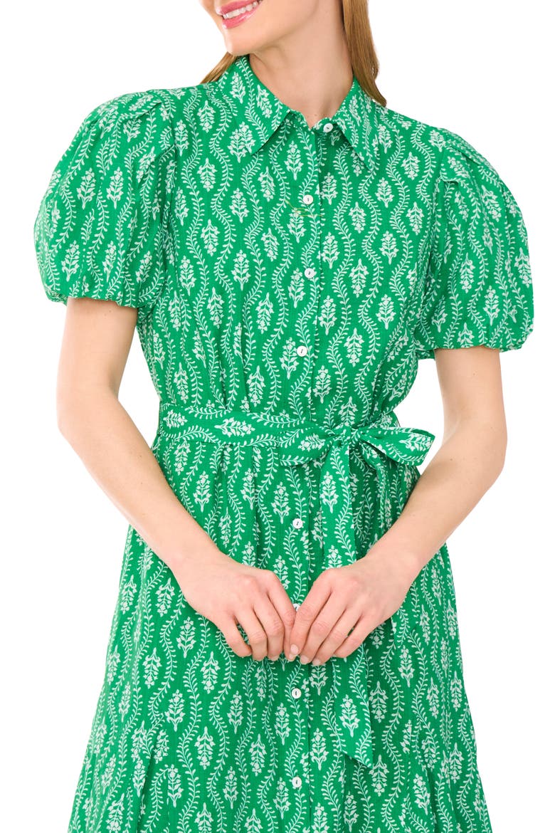 Floral Short Sleeve Midi Shirtdress