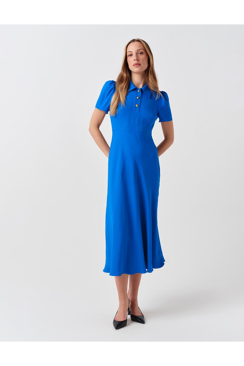 Verity Crepe Puff Sleeve Midi Dress
