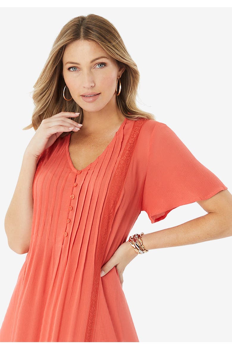 Hand Crinkled Lace Panelled Boho Dress