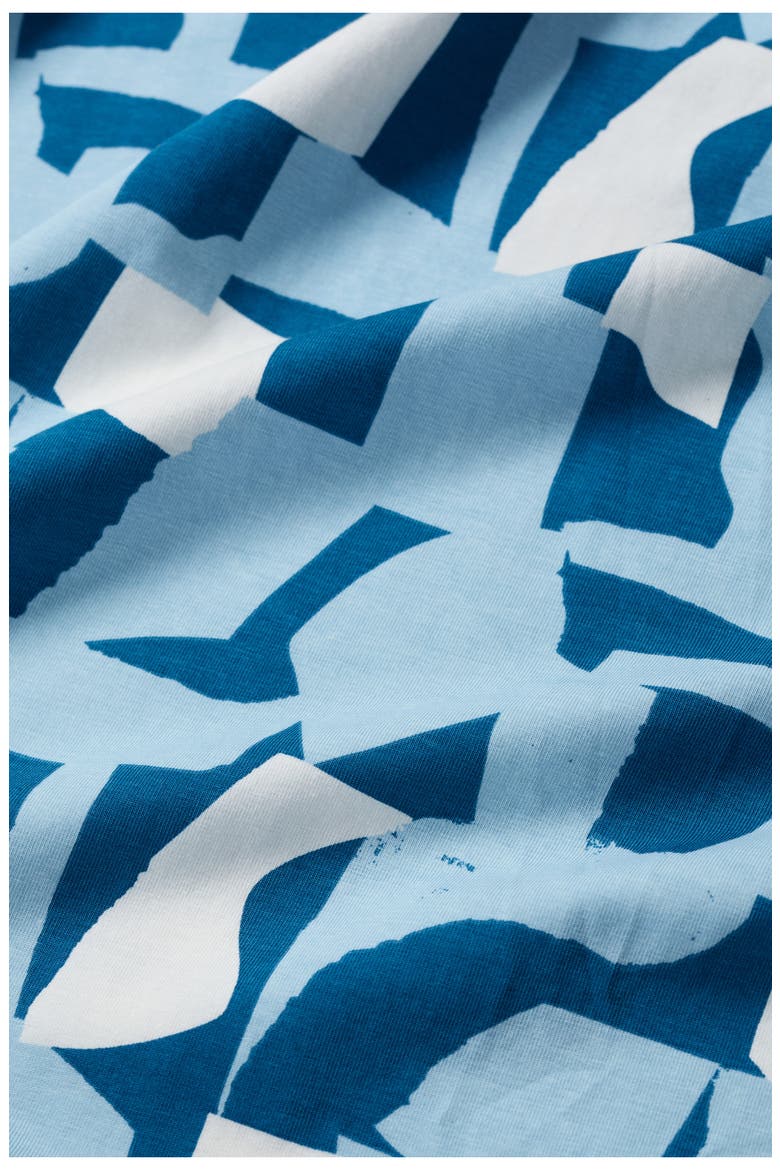 Veronica Geo Print Stretch Organic Cotton Jersey Midi Dress