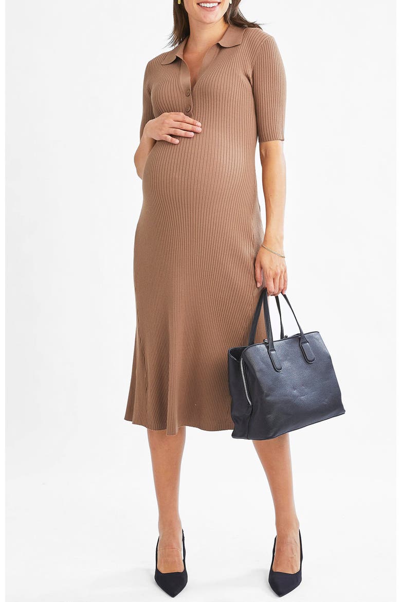Elegance Knit Maternity Midi Dress