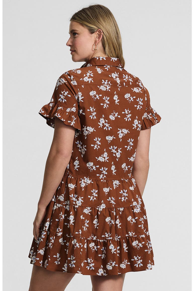 Poplin Flutter Sleeve Knee Length Popover Dress