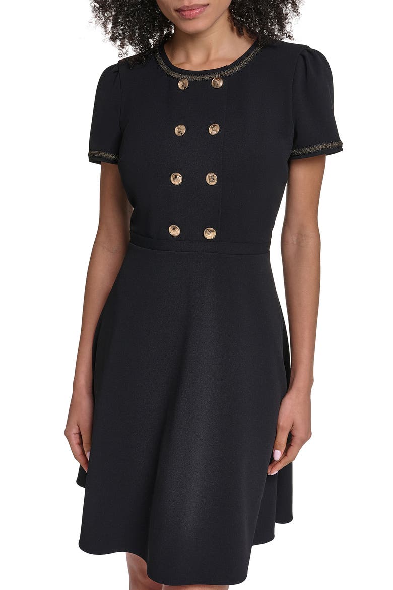 Metallic Detail Scuba Crepe Sheath Dress