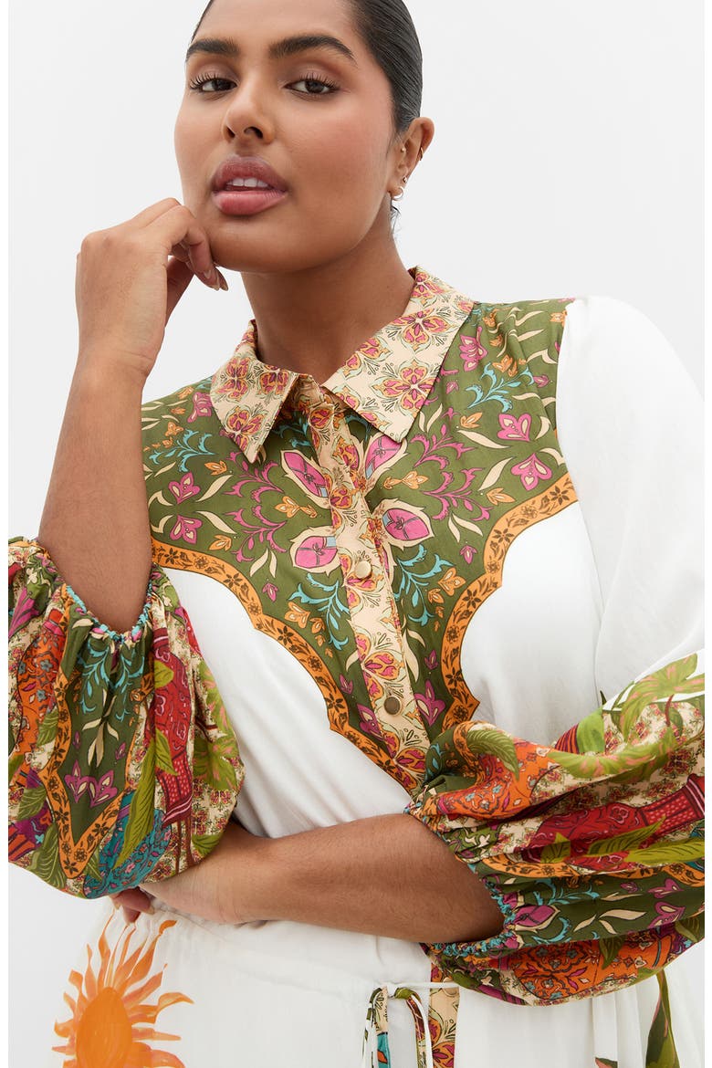 Print Long Sleeve Maxi Dress